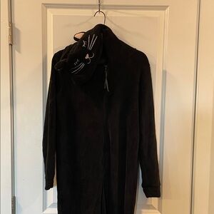 Black Cat Hooded Onesie, Women’s Small